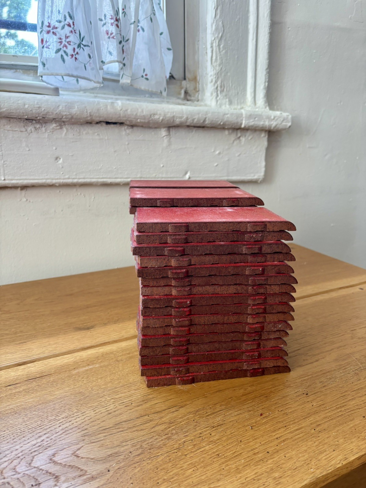 NOS Gladding McBean Franciscan Subway Tile Red Glaze 3×6″ Bullnose Trim/Corners