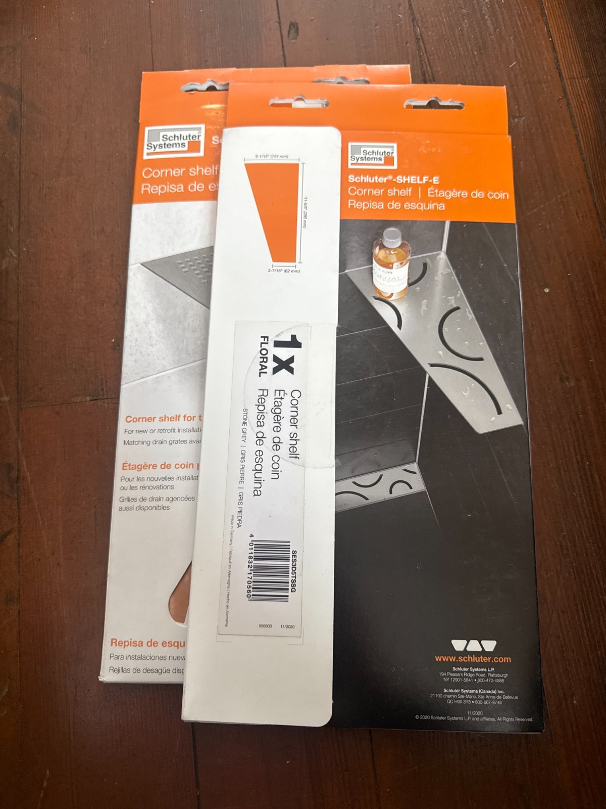 Schluter SHELF-E Quadrilateral Corner Shelf Wave Design Aluminum-SES3D10TSSG