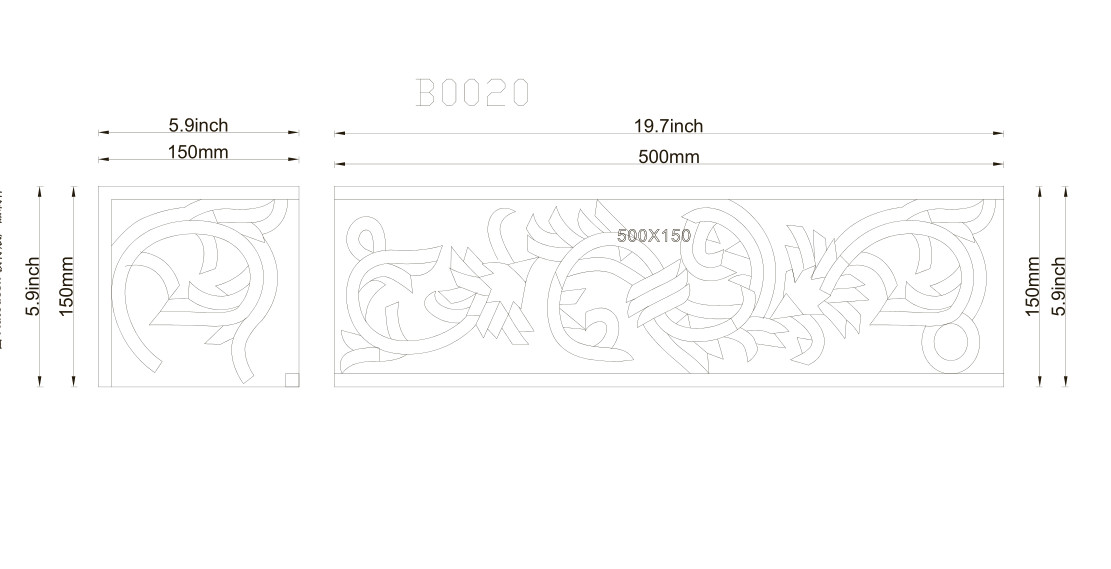 B0020P Marble Mosaic Border Listello Tile Spring Emperador 5.9×19.7 Polished