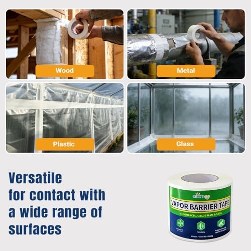 Vapor Barrier Tape, 3 in x 180 ft, High-Adhesion Waterproof Seam 3 inch x 180FT