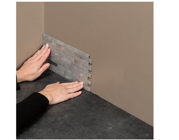 Aspect AC004 Collage 11.75″x12″ Metal & Composite Peel/Stick Backsplash, Cloud