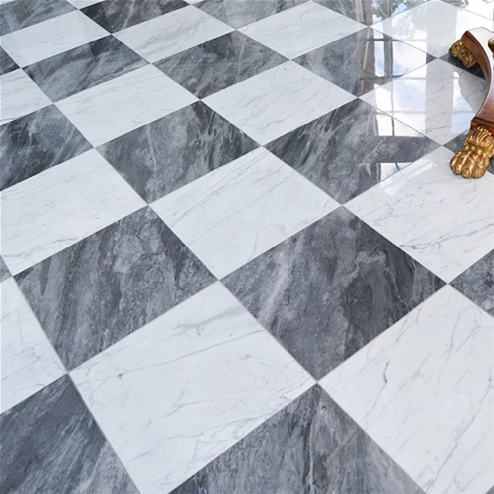 K45P Bardiglio Gray Dark Grey Marble 18×18 Tile Polished
