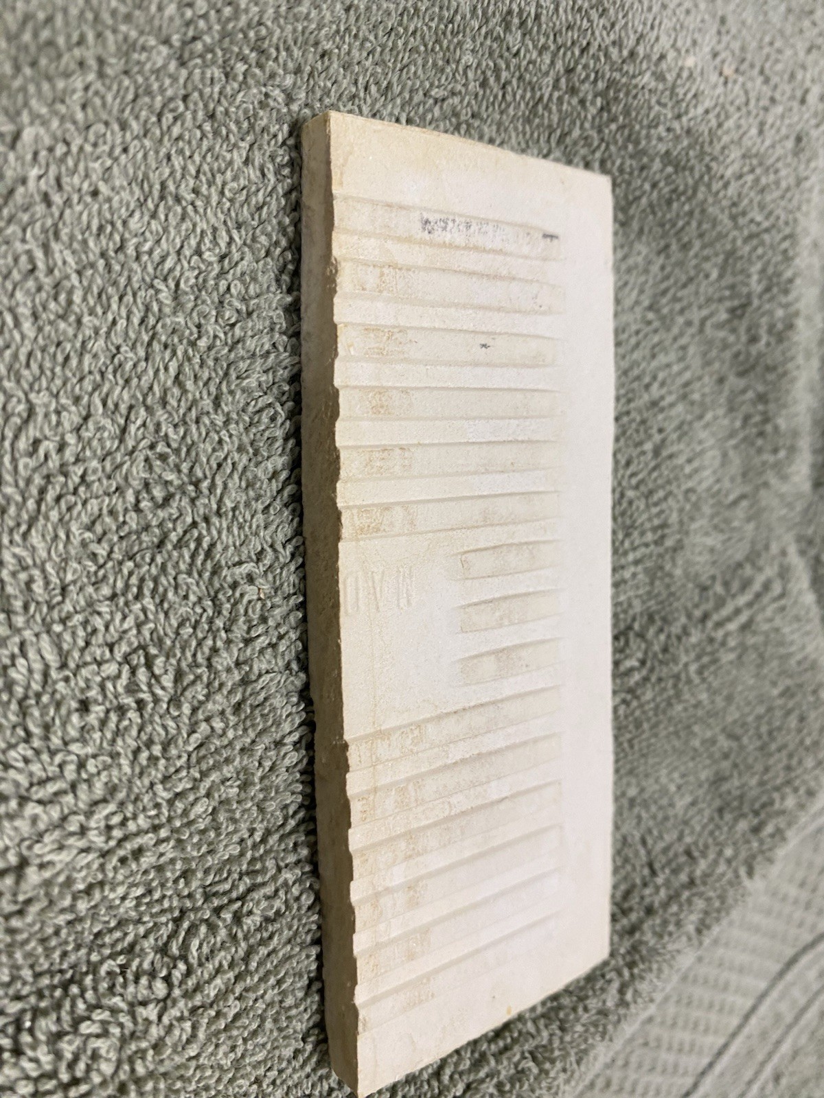 10 Vintage (1950-60s) White Speckled Ceramic Tile – CUT 1.5×4.25