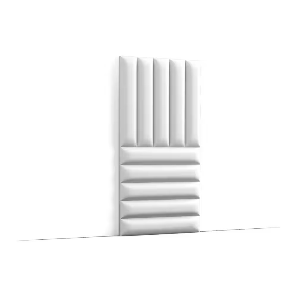 Quilt 7/8 In. T X 7/8 Ft. X 7 Ft. White Primed Polyurethane Square Edge 3D Decor