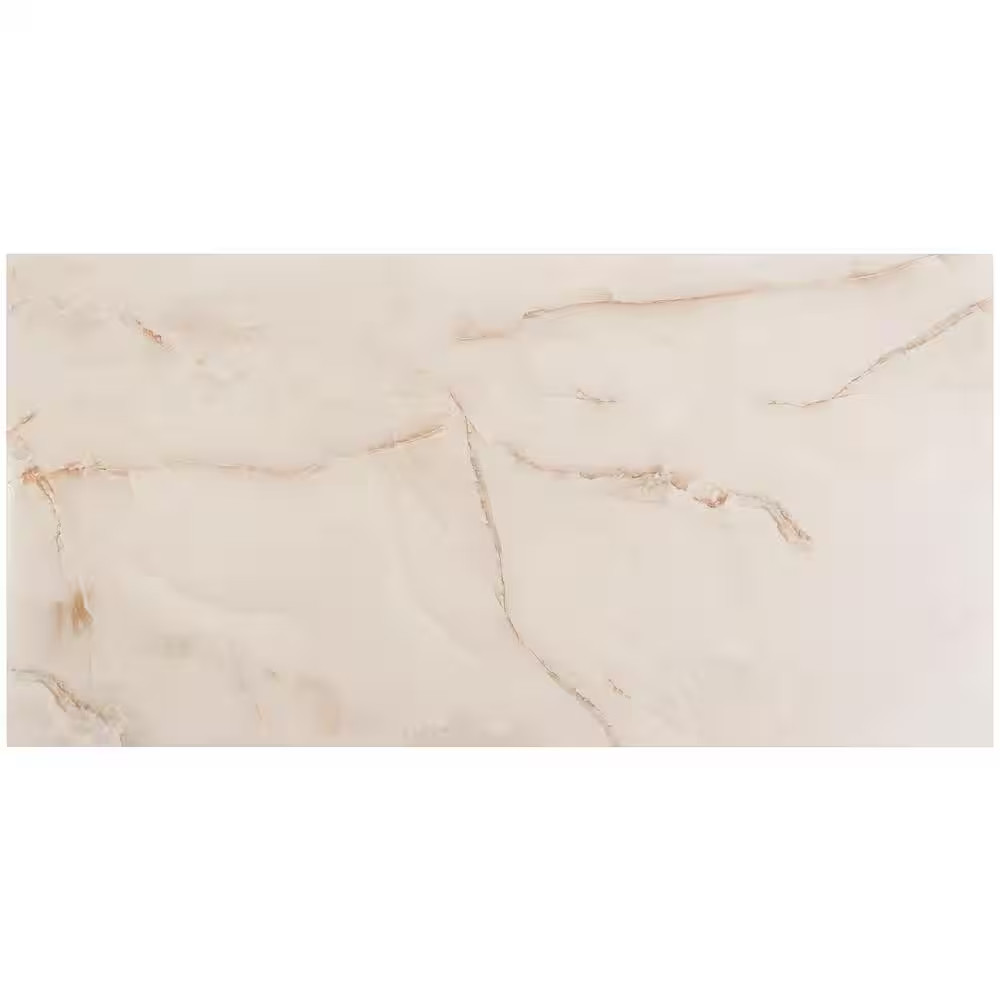 Selene Onyx Pearl 24 In. X 48 In. Polished Porcelain Floor and Wall Tile (15.49