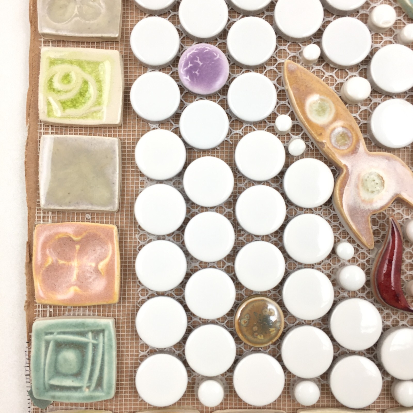 Handmade Tile Mosaic Panel Backsplash 1/4″ Thick, 11.5″ x 14″ Mounted On Mesh