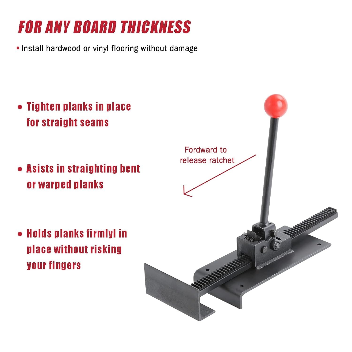 Compact Ratchet Flooring Jack Tool: Straighten, Secure, and Install Floors