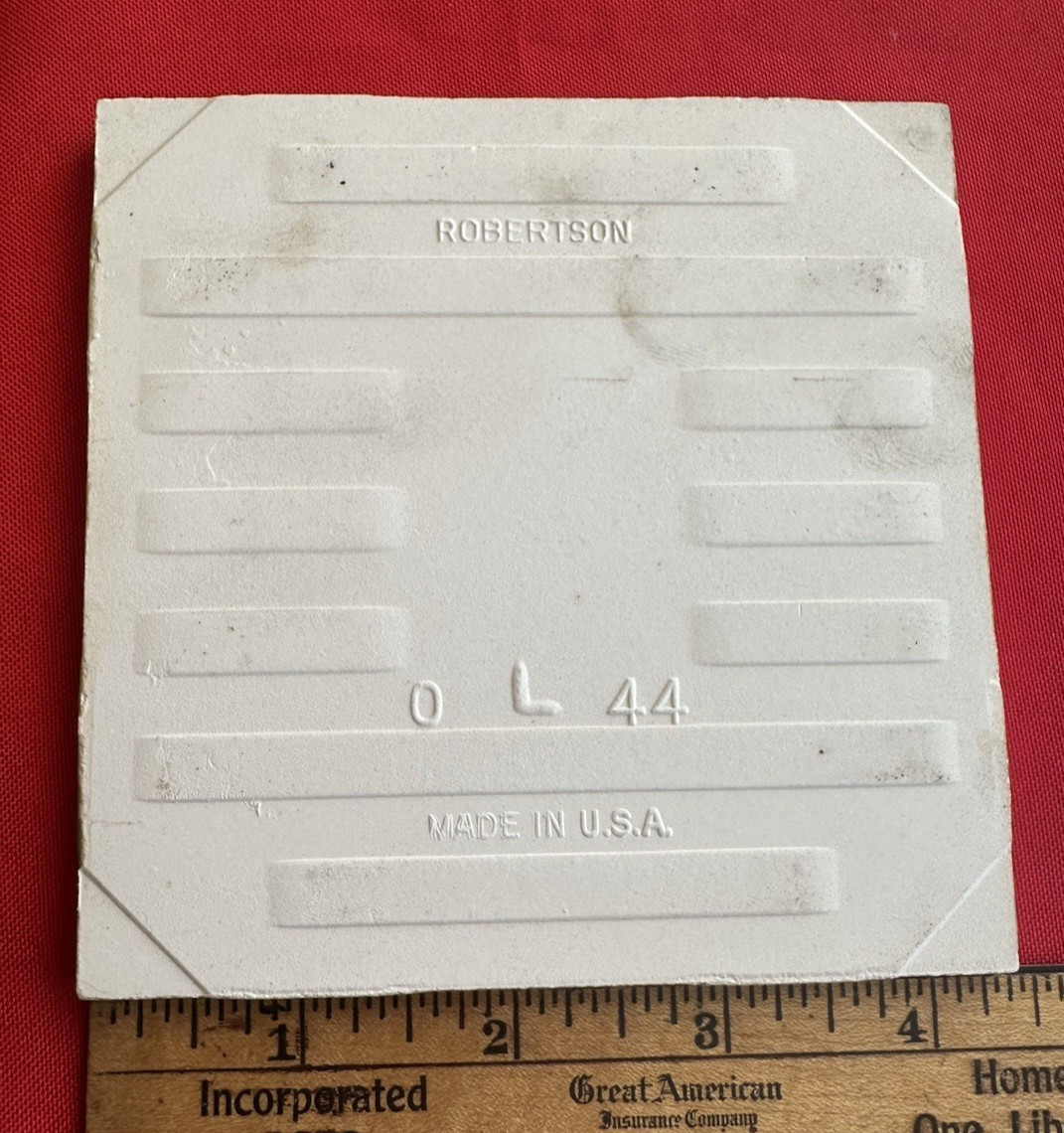 1 pc. Vintage Gloss White: Ceramic Tile by Robertson Co. 4-5/16″ made 1950’s