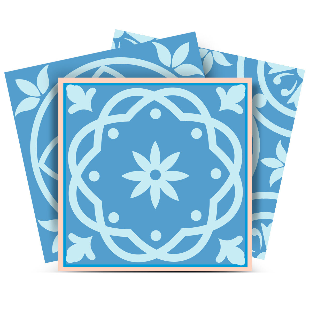 6″ X 6″ Ocean Blue Mosaic Peel And Stick Removable Tiles