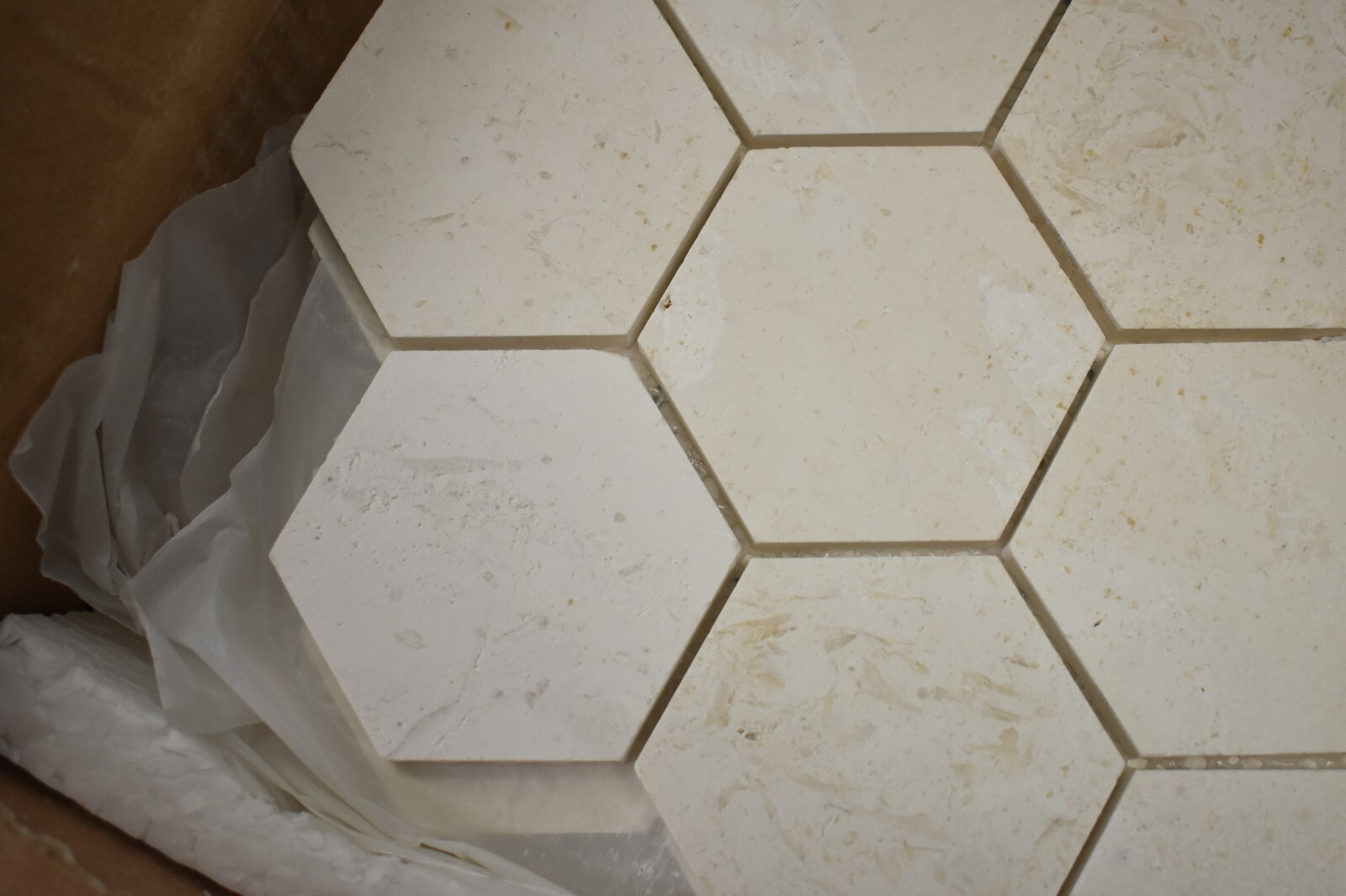 Lot of 10 Sheets Mediterranean Seashell Stone Mosaic Tiles 3″ Hex x 285mm x248mm