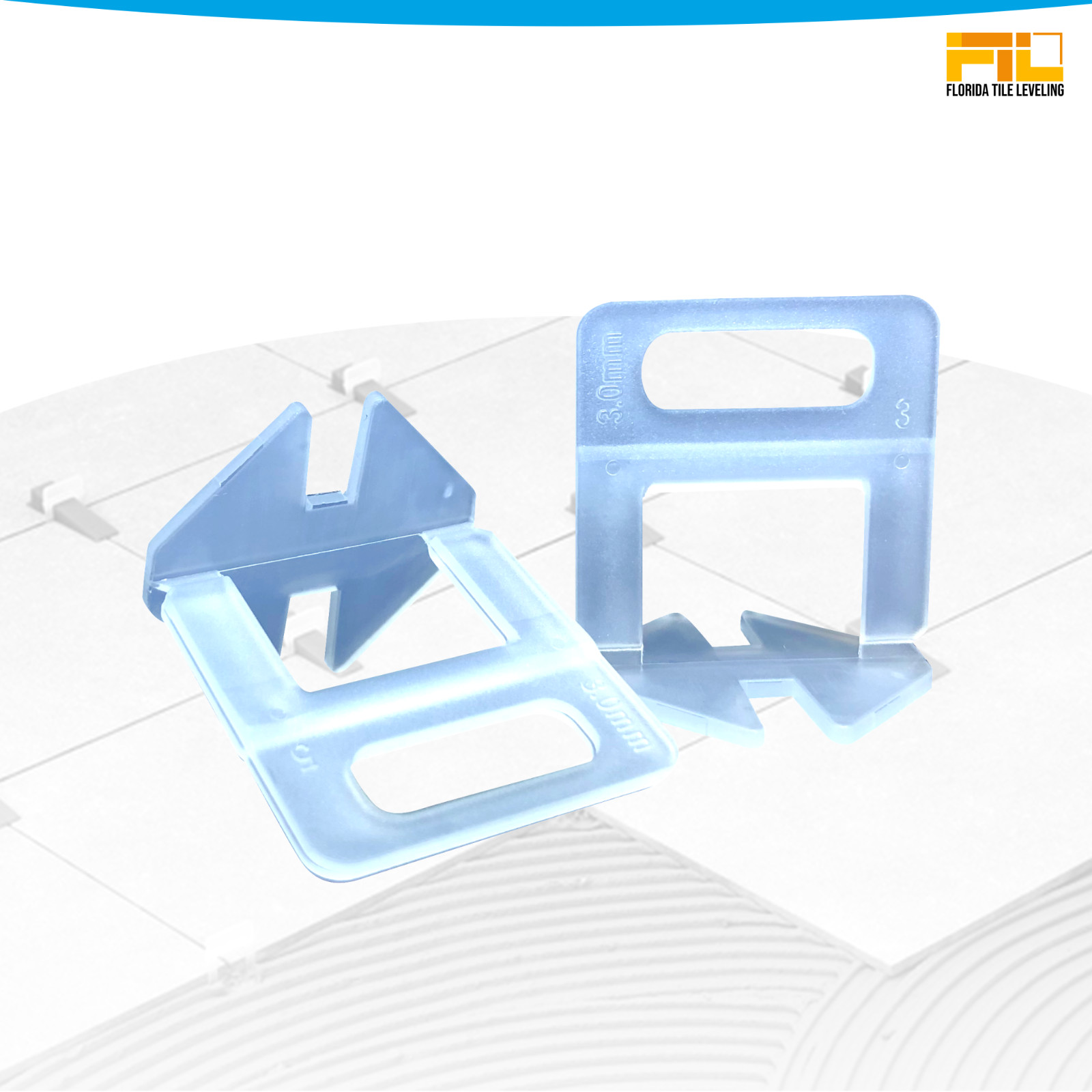 3000 Clip Tile Leveling System Floor Wall 3.0mm 1/8 Tile Spacer Tiling Tool