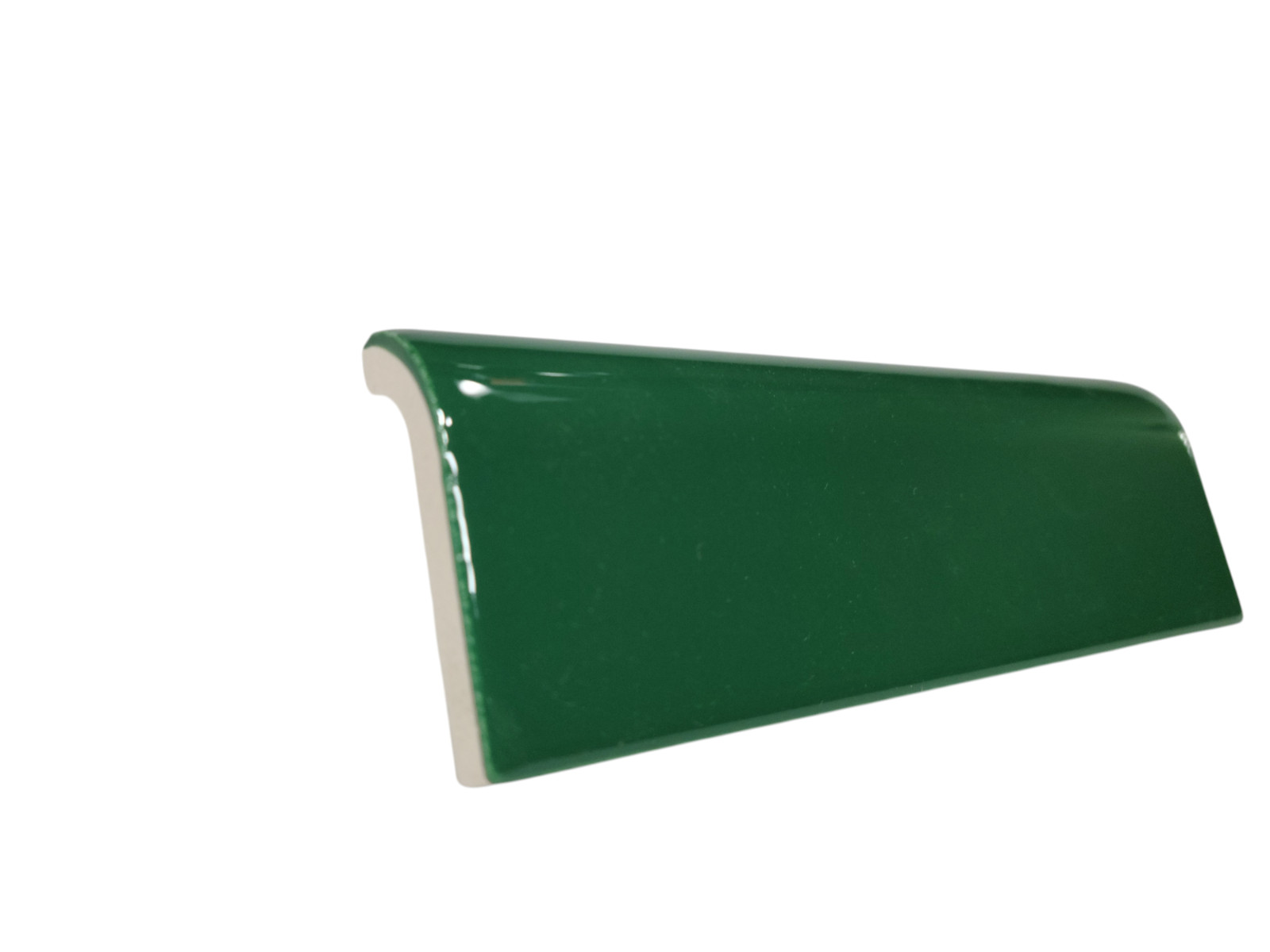 Emerald Green Ceramic Tile Mud Cap Subway Edge Trim Mudcap Mid Century Modern