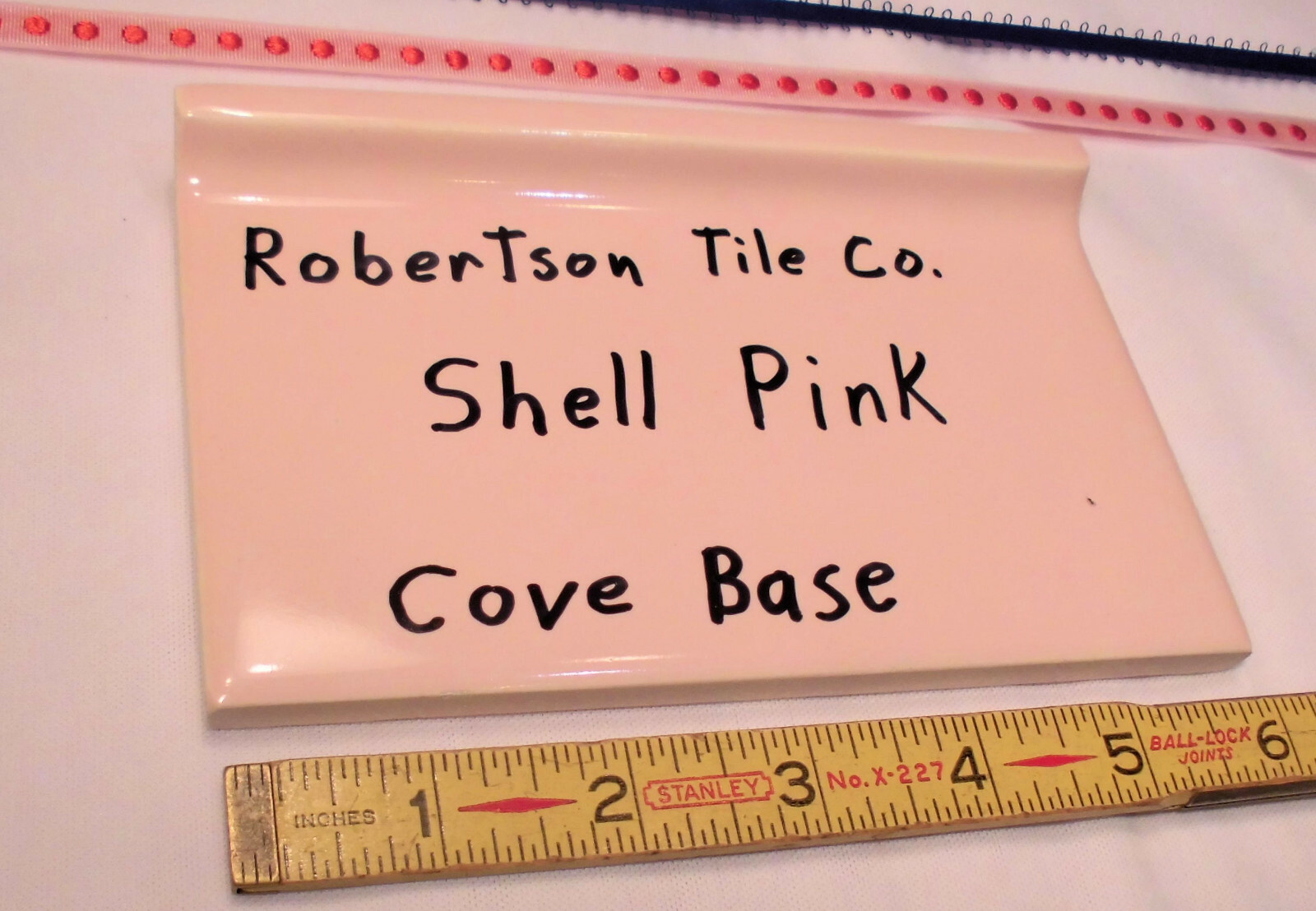 1 pc. Glossy Pink 4” X 6” Ceramic Cove Base Tile by Robertson Co. Stack-on-Top
