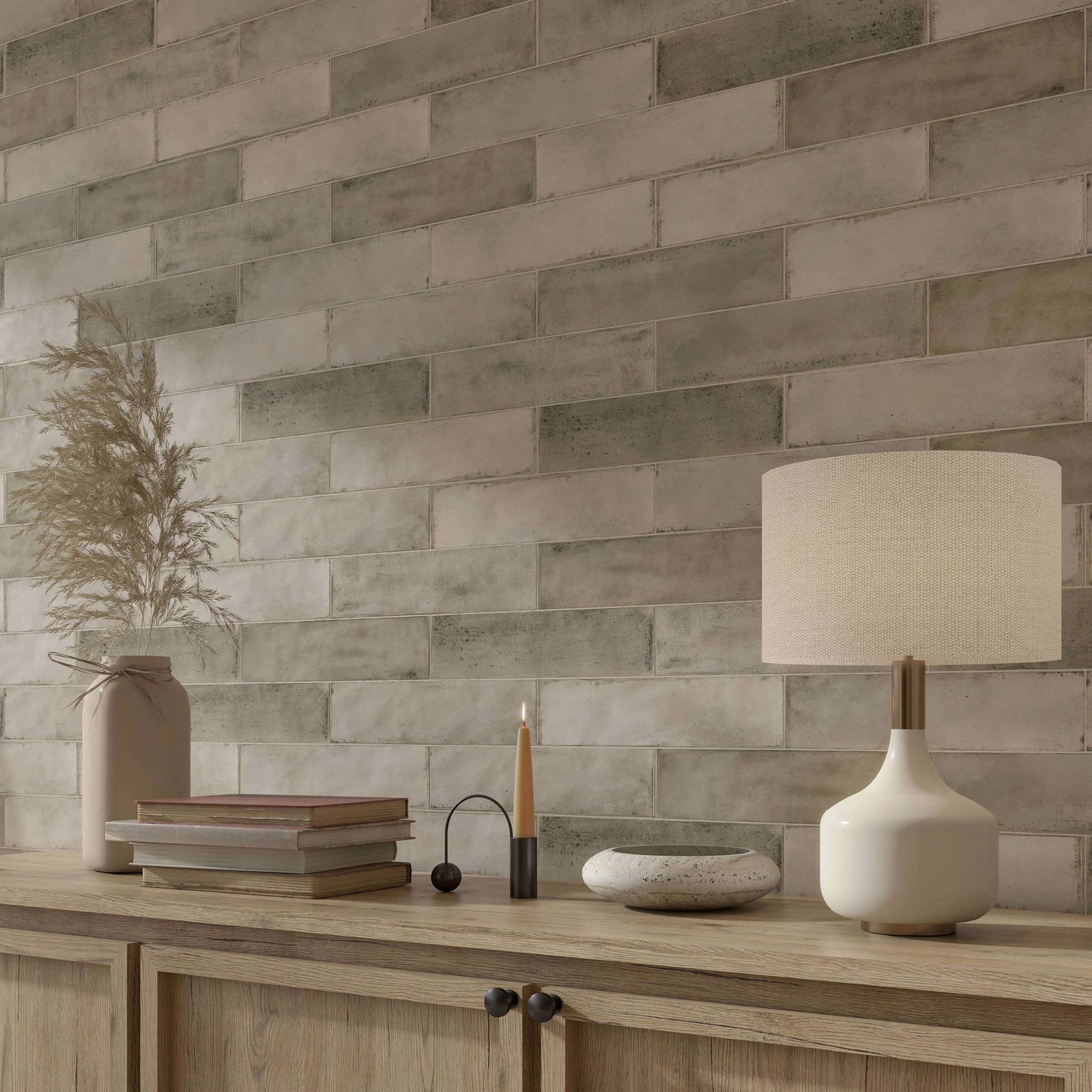 Cruz Bay Studio MKT Relic – 3″ x 12″ Brick Wall Tile – Matte – Slate Blue Matte