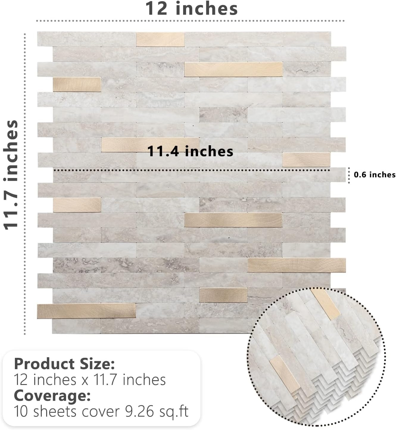 Peel and Stick Backsplash, PVC Wall Tiles Stick on Backsplash for Kitchen(1 Shee