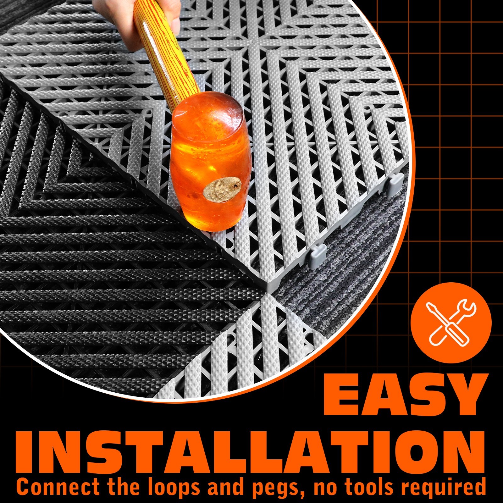 30/60Pcs Interlocking Garage Floor Tiles 15.75” x 15.75” Garage Flooring Mat