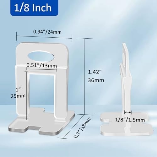 Tile Leveling System Clips – DIY 2400 Tiles Leveler Spacers – 1/8 Inch Tile L…