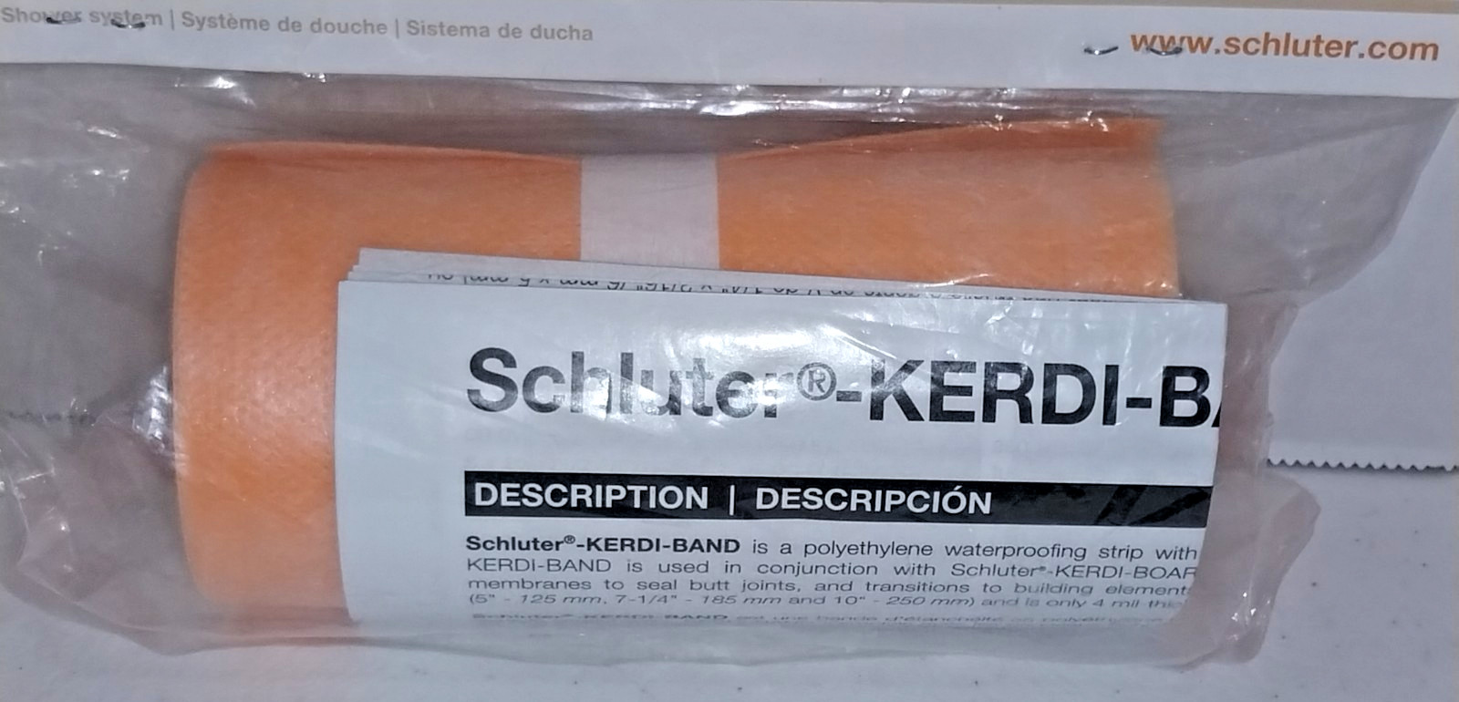 NEW SCHLUTER-KERDI Waterproofing Band 5″ x 16′ 5″ (125 mm x 5M) Schluter System