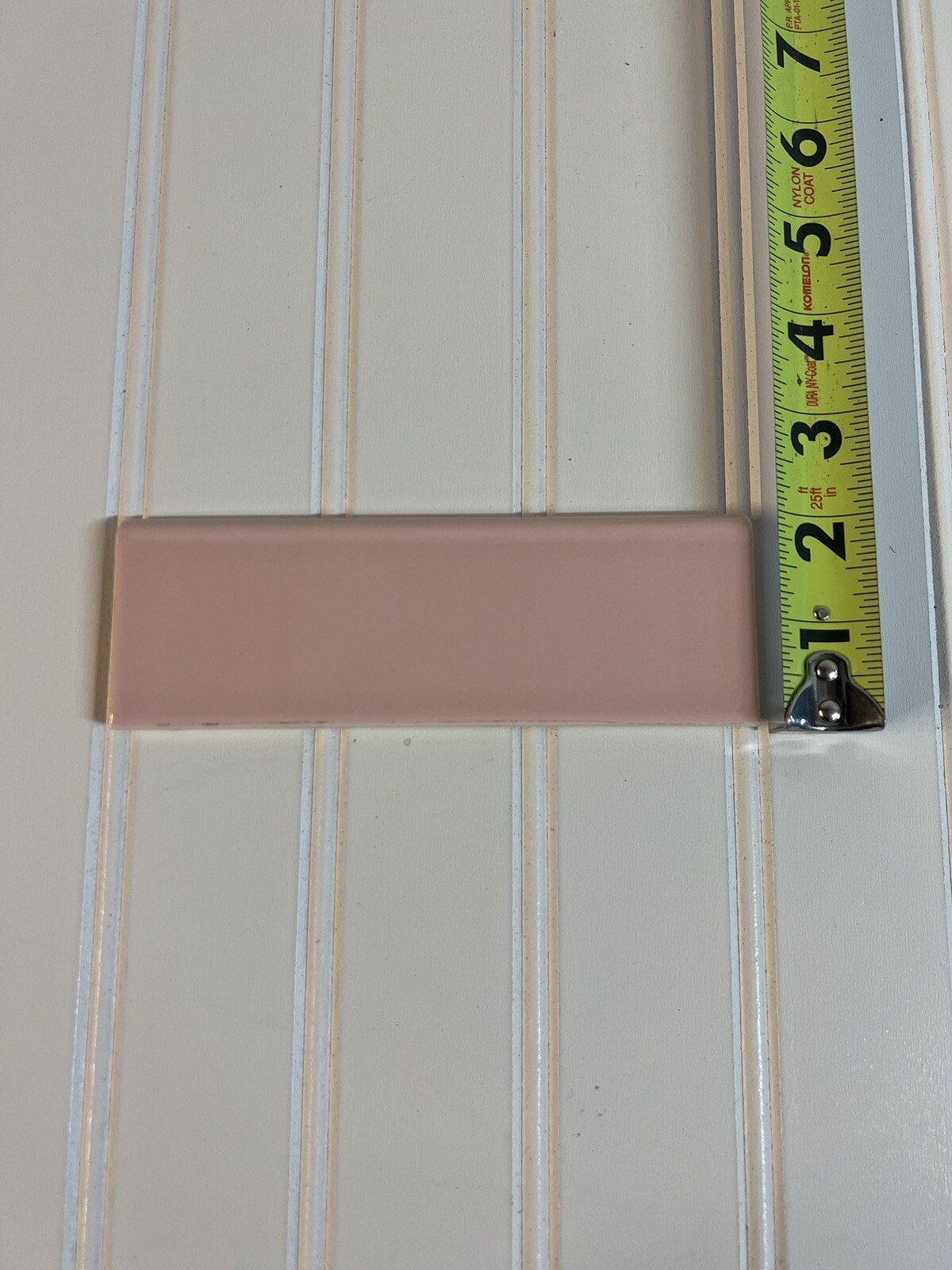 2 pcs S4269 2×6 American Olean “Blush Pink” Ceramic Bullnose Tile – Used