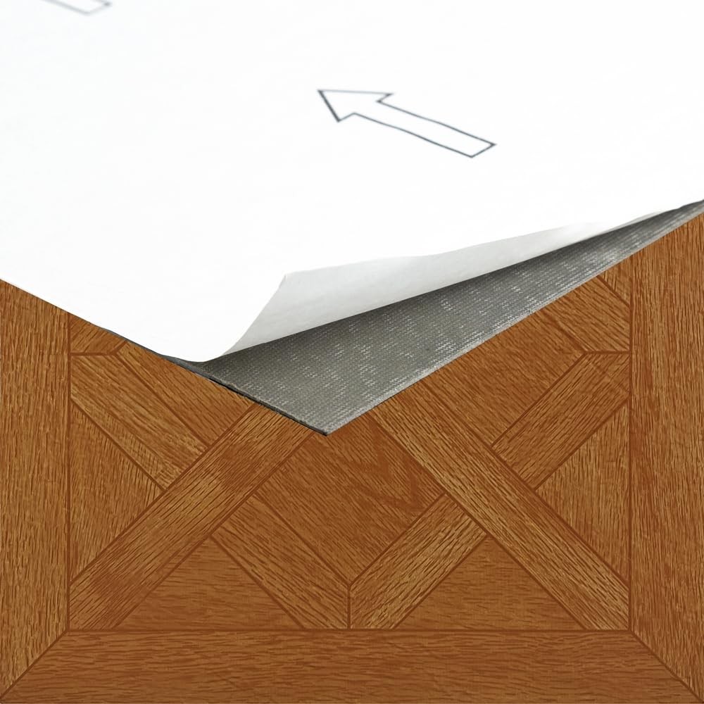 Tivoli Self Adhesive Vinyl Floor Tiles, 45 Tiles – 12×12 Inch, Parquet Oak