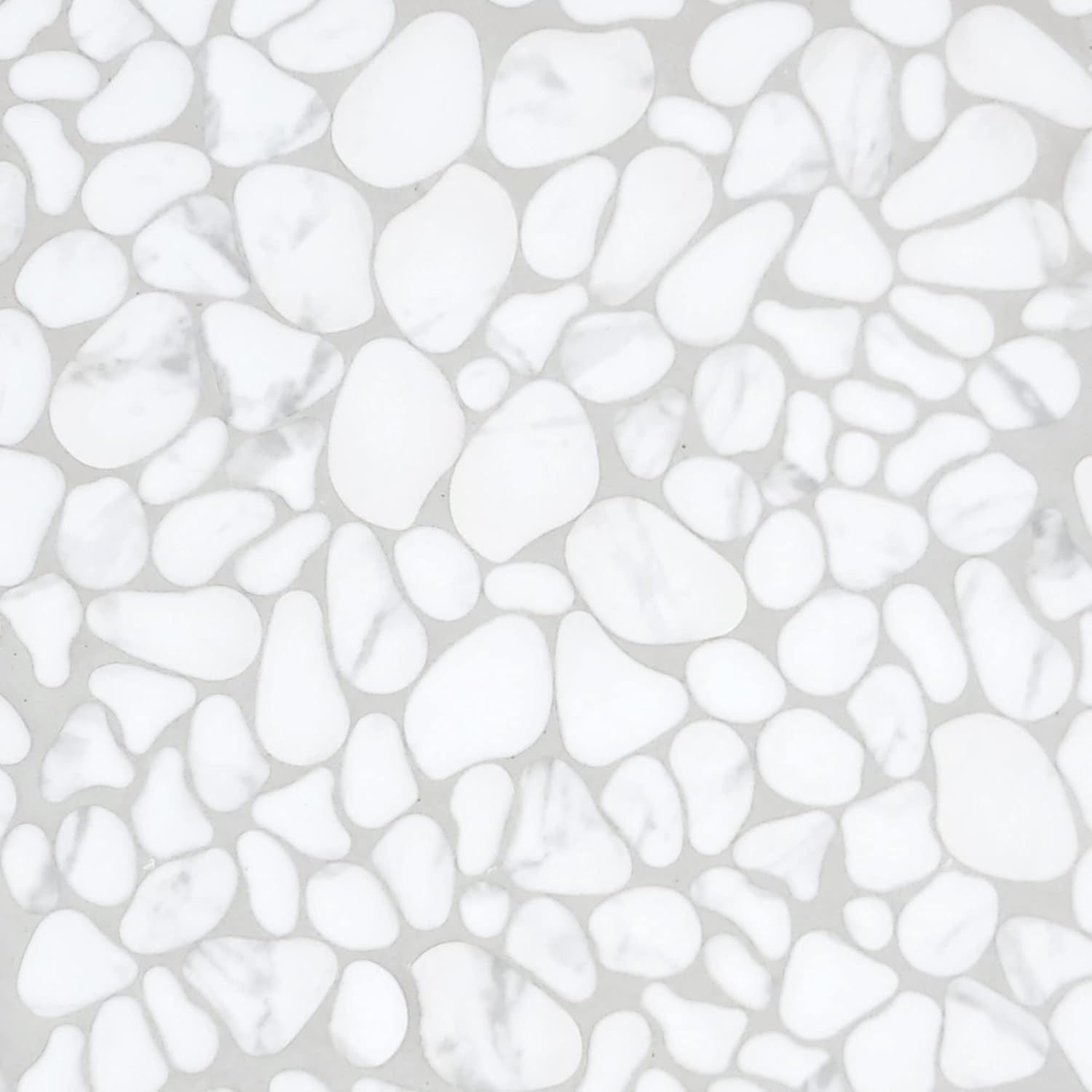 Carrara White Pebble Tile for Shower & Backsplash – 10 Sheets, 7.9 Sq. Ft.