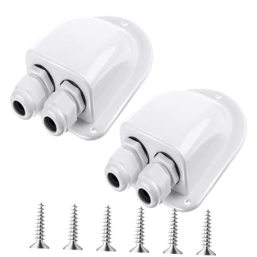 Set Solar Entry Gland Dual Entry Waterproof for 3mm²-10mm² () | Solar 2 White