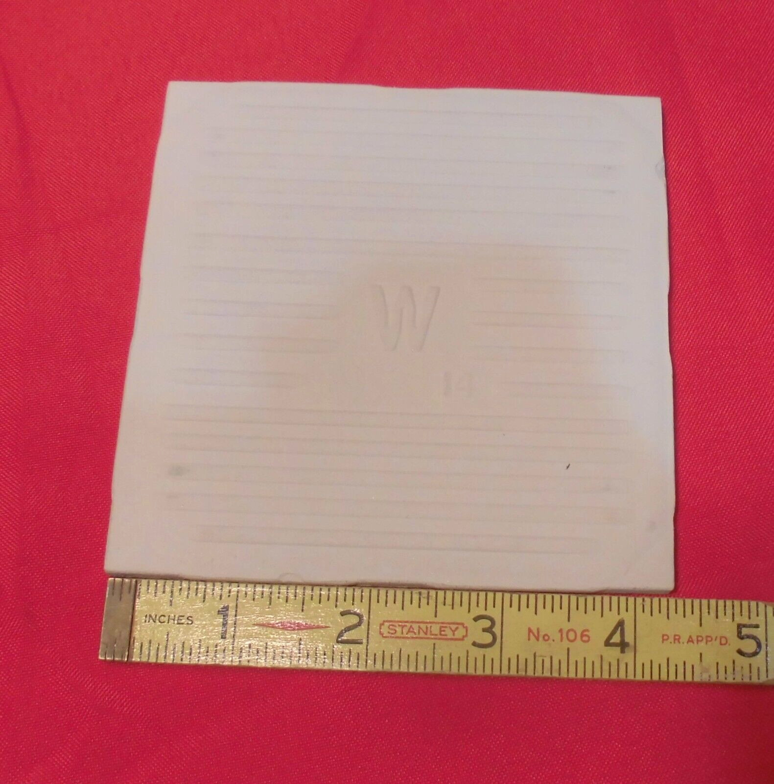 1 pc. White: Crystal Glaze; Ceramic Tile by Wenczel Co. 4-5/16″ made 1970’s 80’s