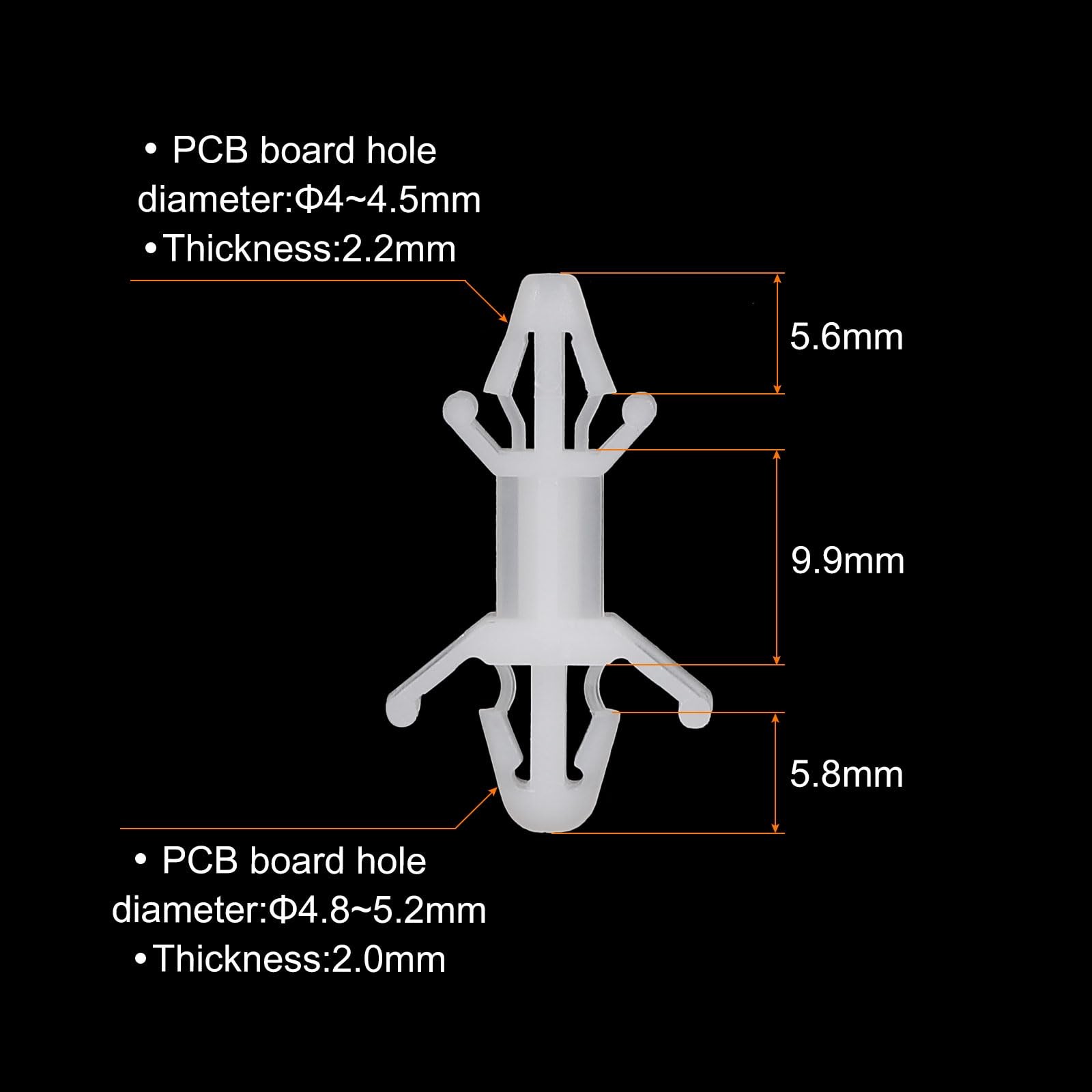 PATIKIL 120PCS PCB Board Isolation Column, Nylon Reverse Locking 9.9mm /0.39″