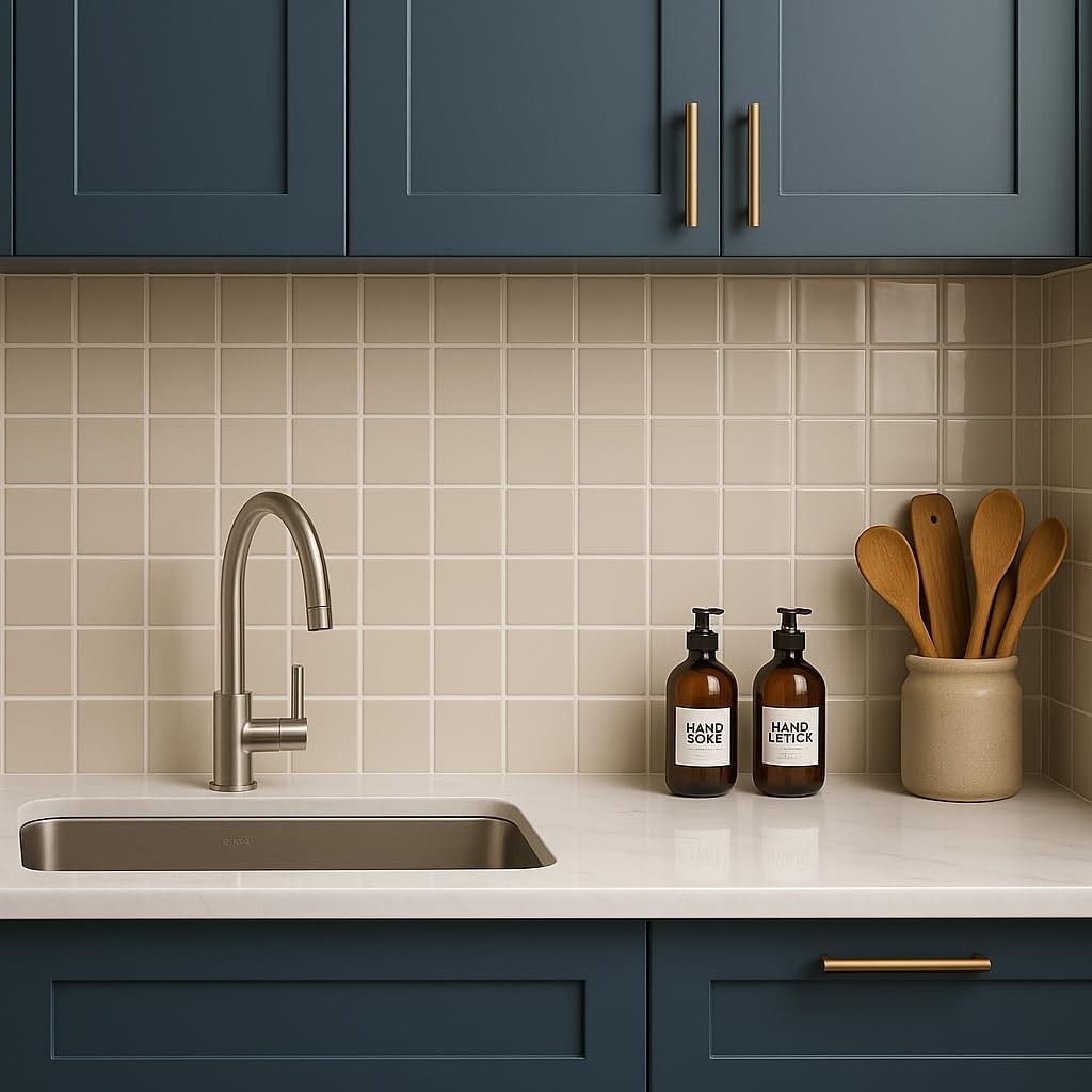 6×6 Glossy Ceramic Wall Tile Bathroom & Kitchen Backsplash Easy to Clean Durable