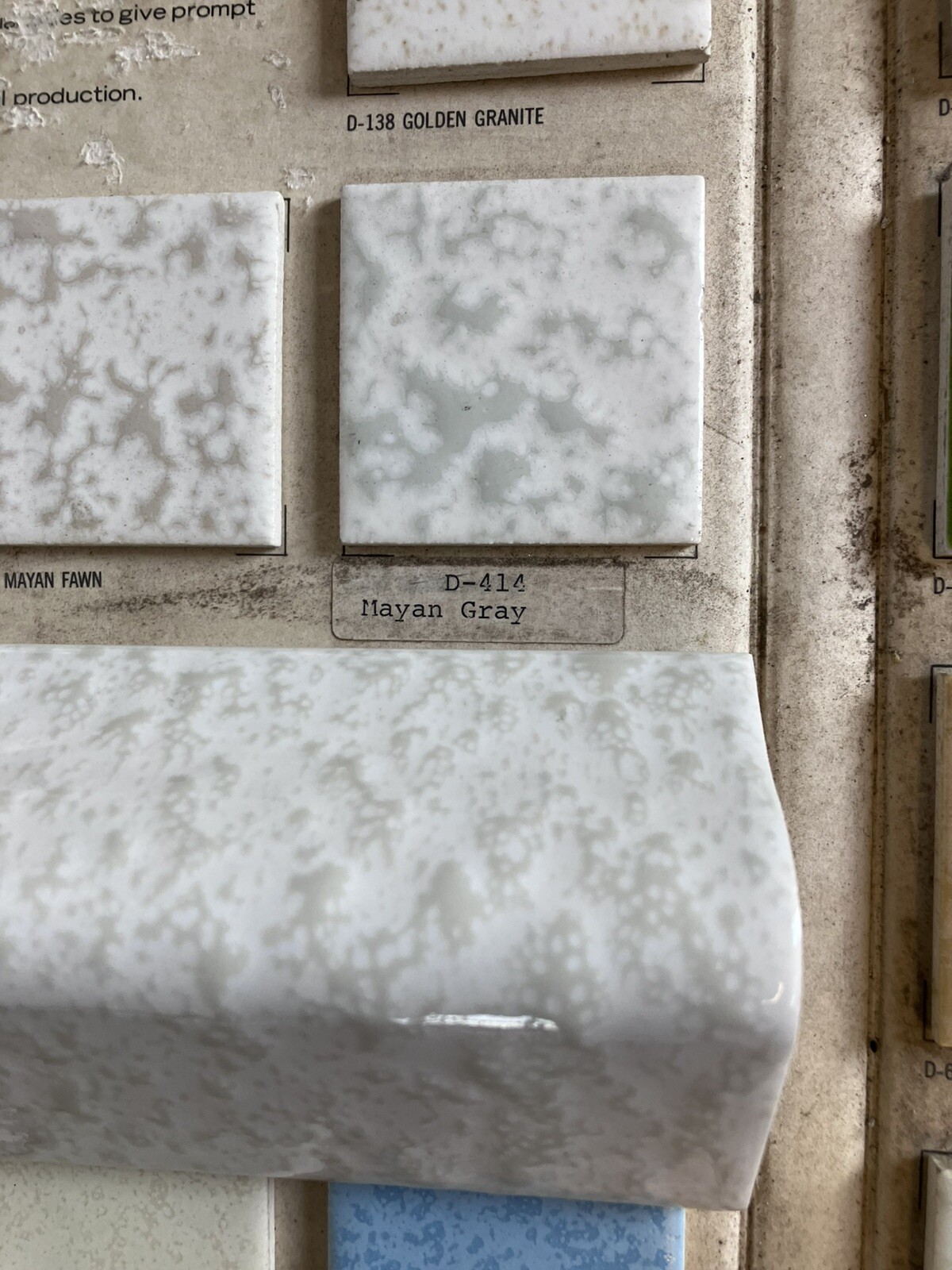2 Pc’sDiscontinued Dal tile Mayan Grey bumpy splatter dapple dimple V- Cap