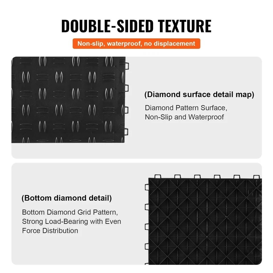 Garage Tiles Interlocking, 12 x 12 x 0.53 inch 50 Pack Garage Floor Covering