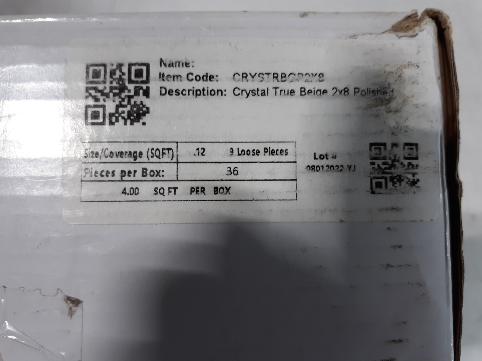 Crystal True Beige 2×8 Polished Tile – Lot of 36