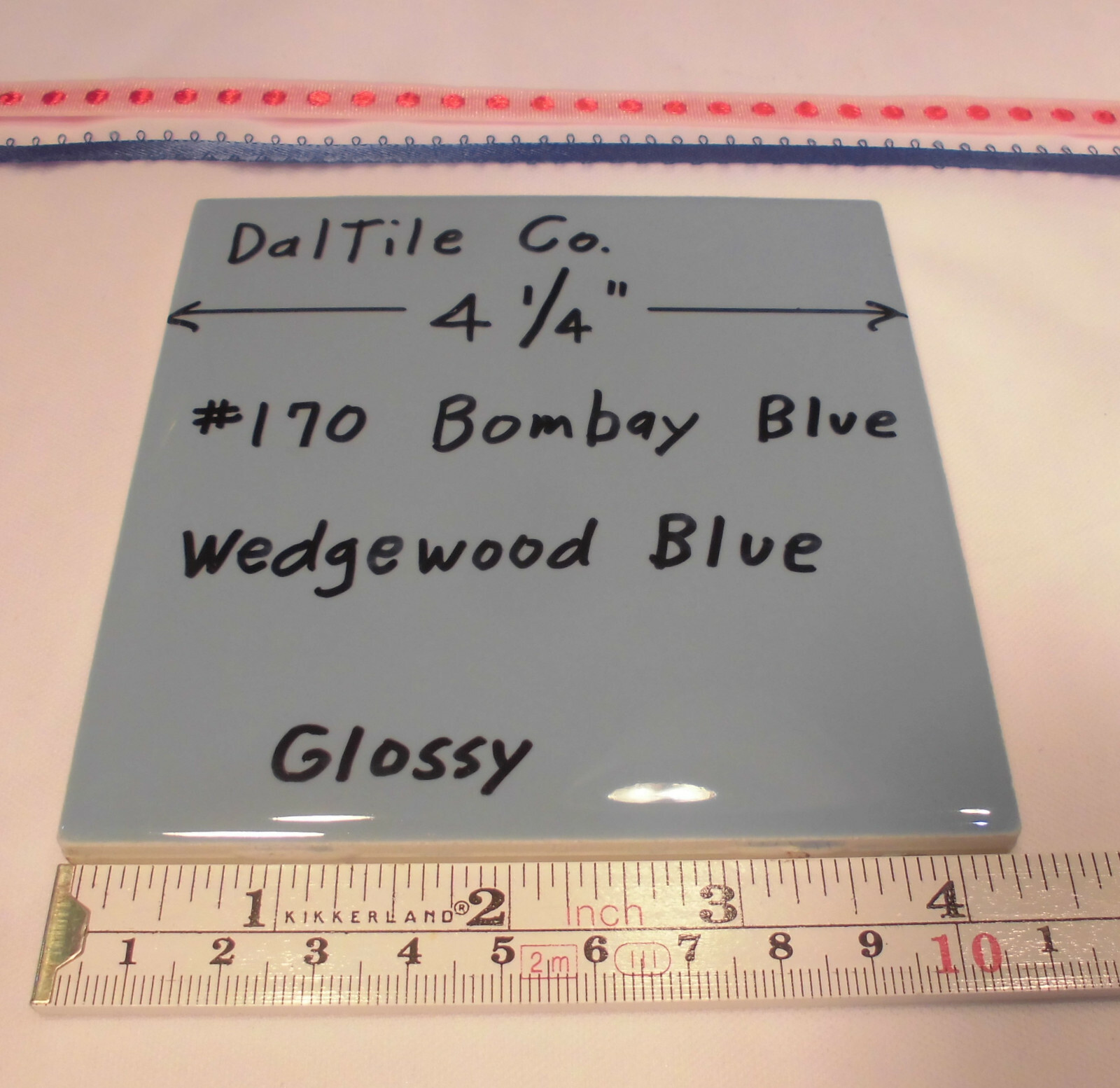 1 pc. Wedgewood Blue – Daltile Co.; Bombay 4-1/4″ Glossy Ceramic Tile; New