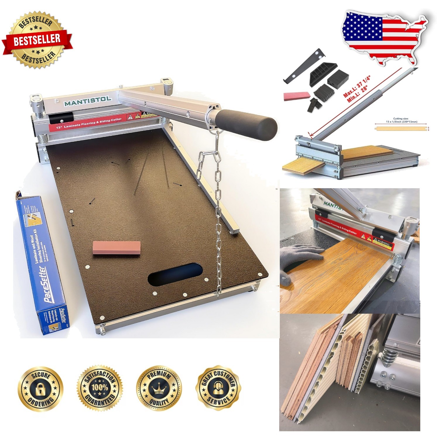 Heavy Duty 13″ Floor Cutter – Precision Angles, LVP/SPC/WPC, Aluminum