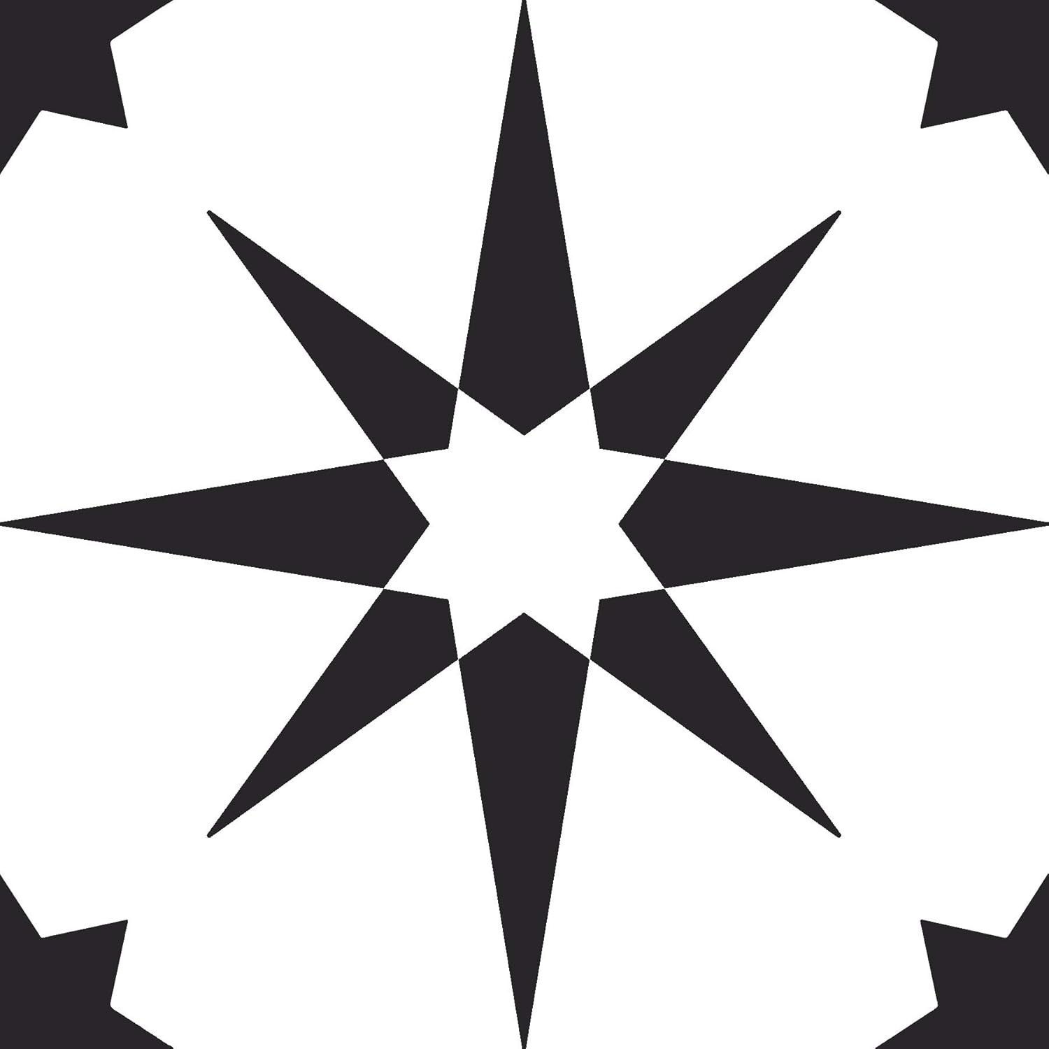 Elegant Black Geometric Floor Tiles – Peel & Stick Vinyl, 12×12 Inches, 10 Tiles