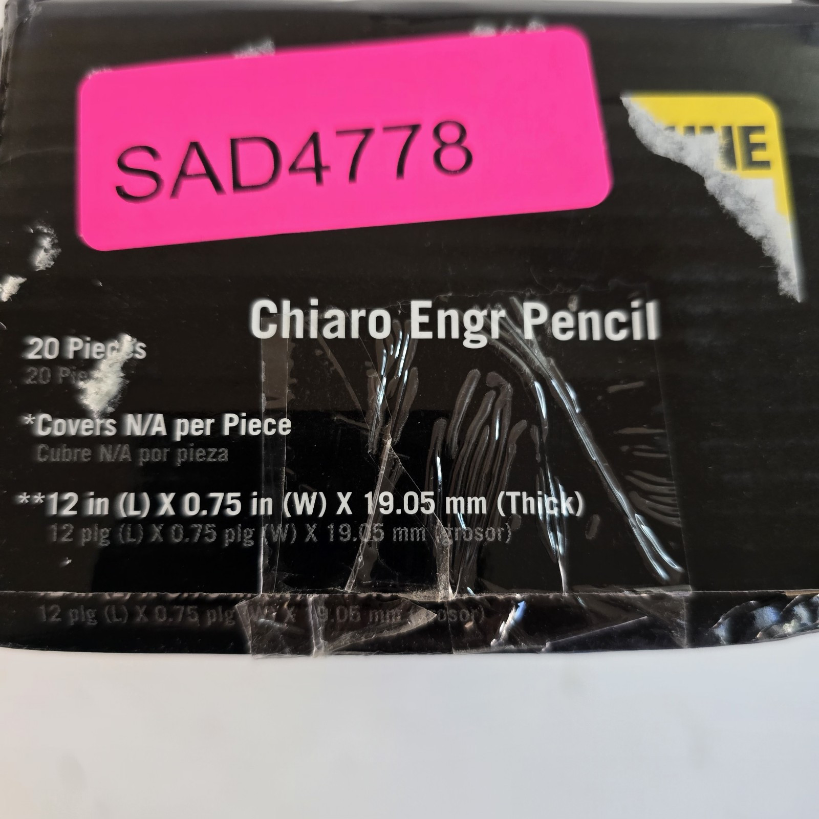 Chairo Pencil Molding 0.75 in. x 12 in. Honed Engineered Stone Marble Wall Tile