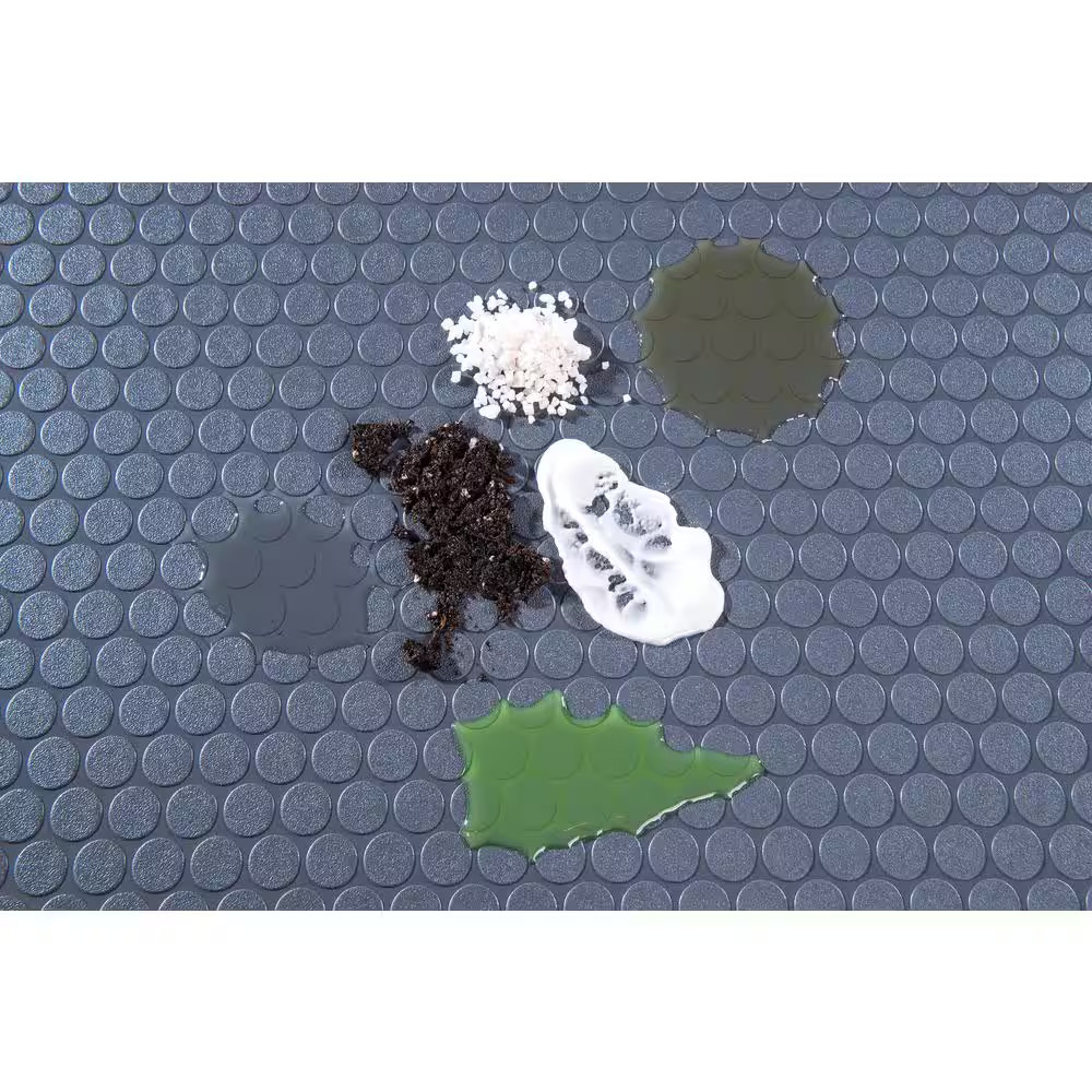 Small Coin 5 Ft. X 10 Ft. Slate Grey Commercial Grade Vinyl Garage Flooring Cove