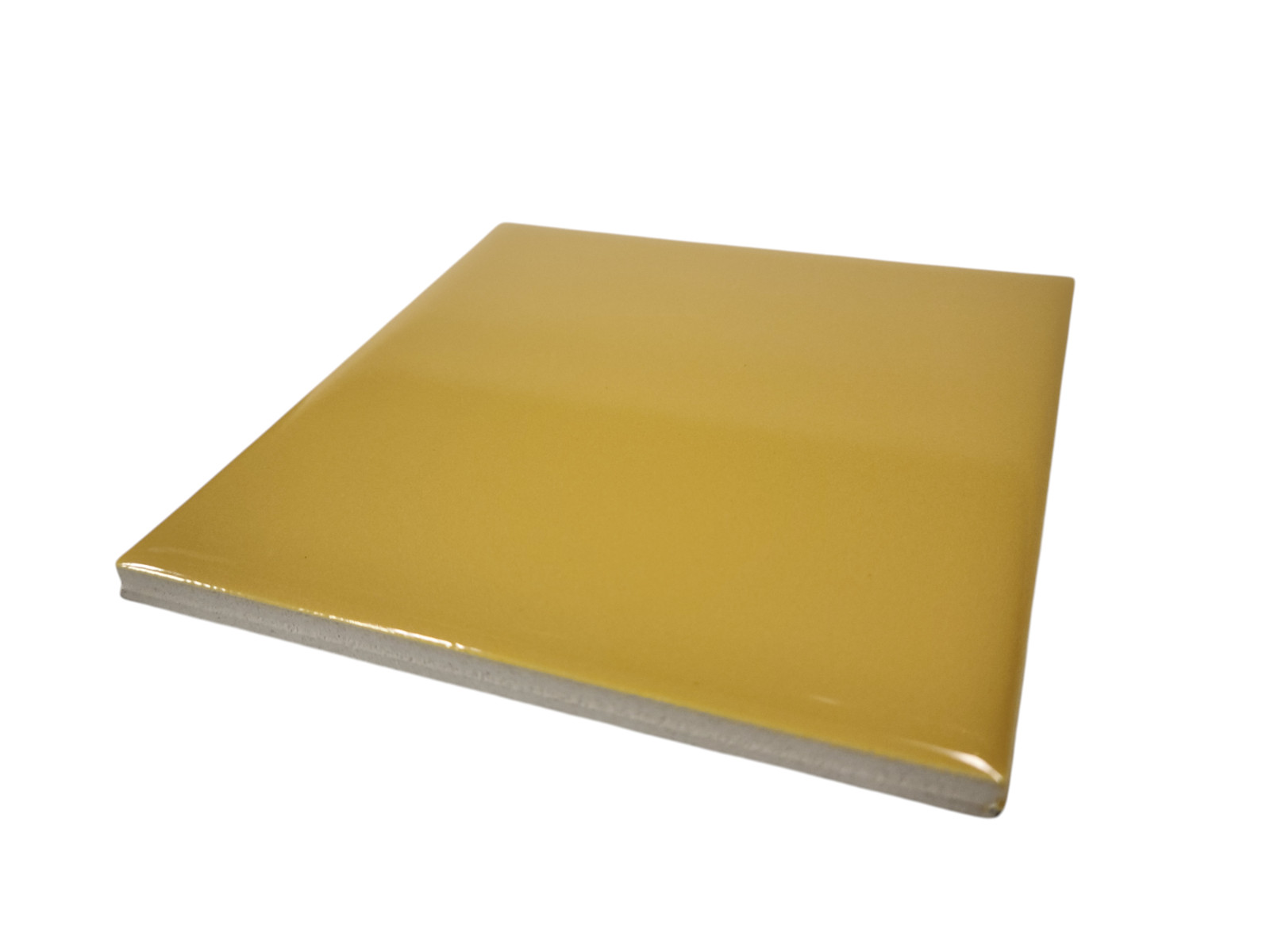 Orange Ceramic Tile 4.25 in Subway Square Mid Century Modern Mustard Goldenrod