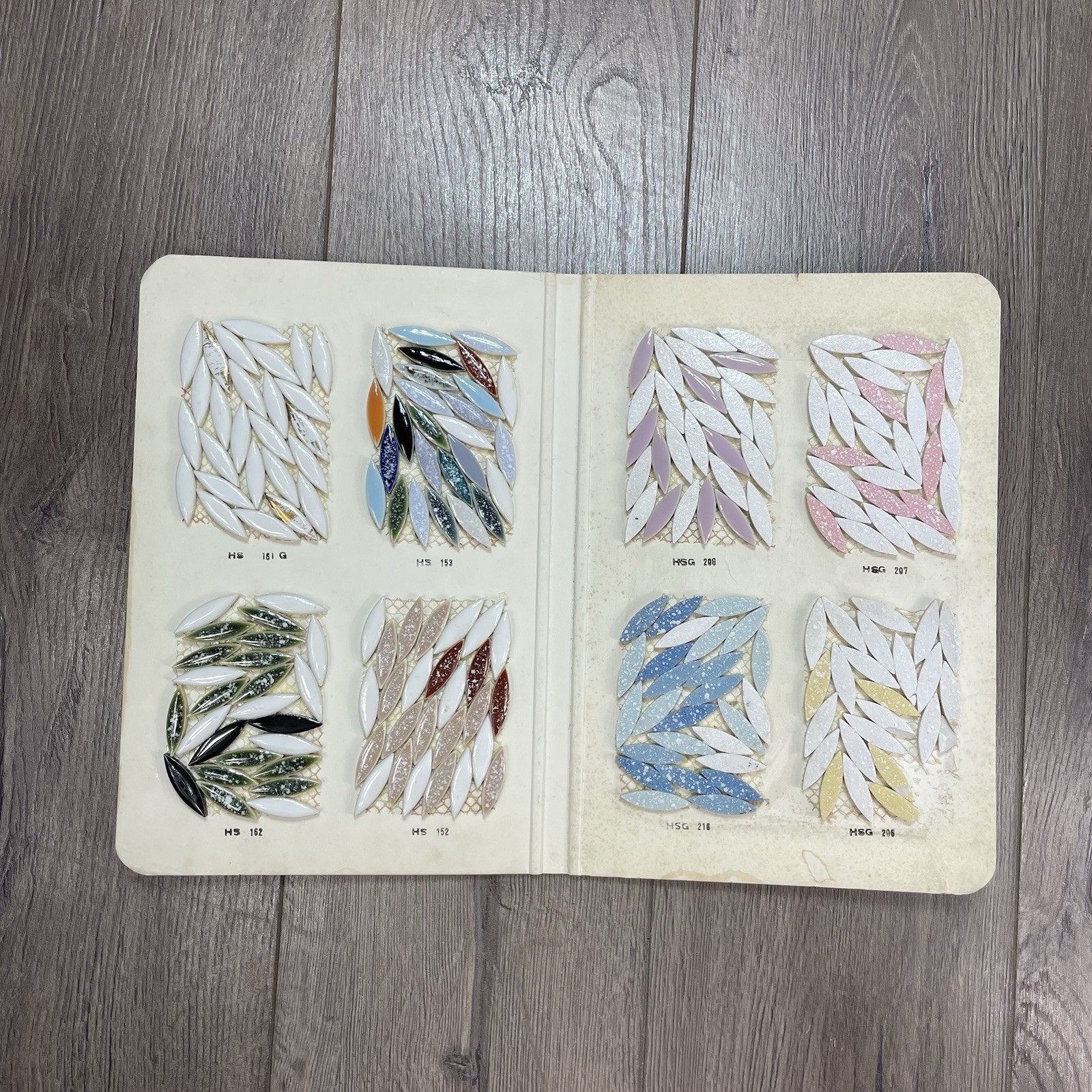 Vintage Mosaic Tile Salesmen Sample Book Tiles Floral Petal Leak-like Pattern