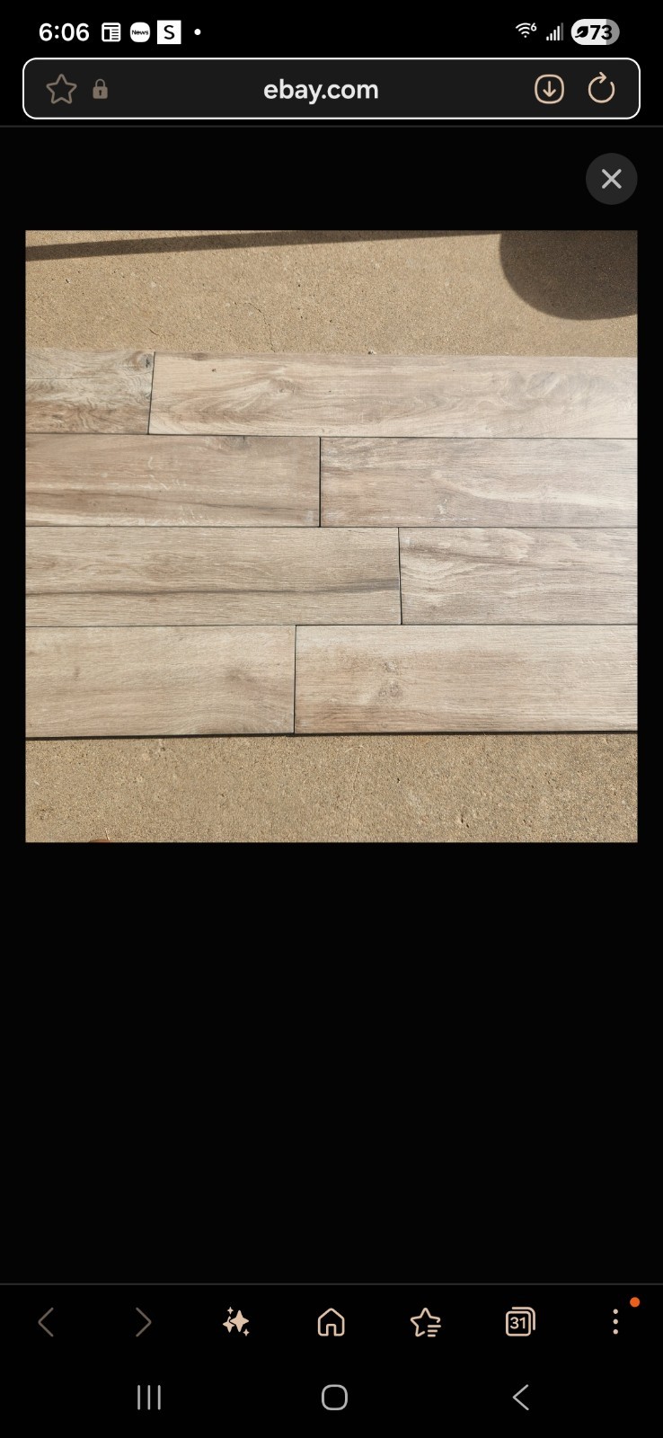 MILE Glazed Porcelain Floor Tile 6-in x 36-in Brown Rectangular for Floor & Wall