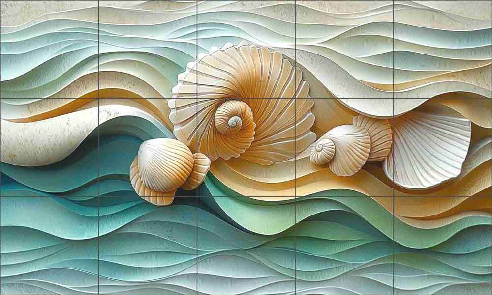 Shell Art Tile Backsplash Steve Hunziker Beach Ceramic Mural OB-SH1857