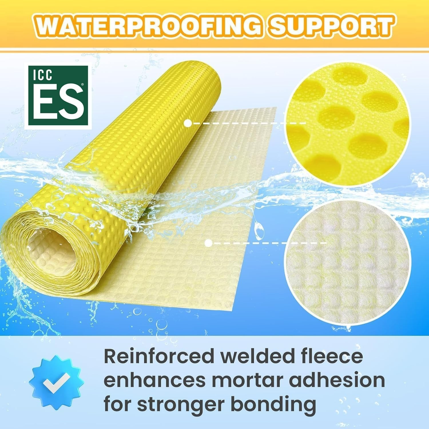 MAXKOSKO Uncoupling Membrane for Tile Flooring, 108 Sq Ft.