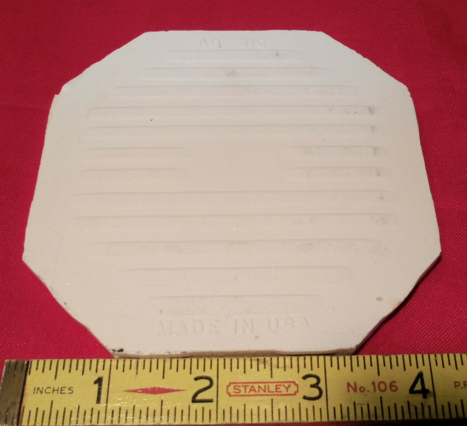 1 pc. Octagon Ceramic Tile 4-1/4″: White Crystalline by American Olean Co. NEW