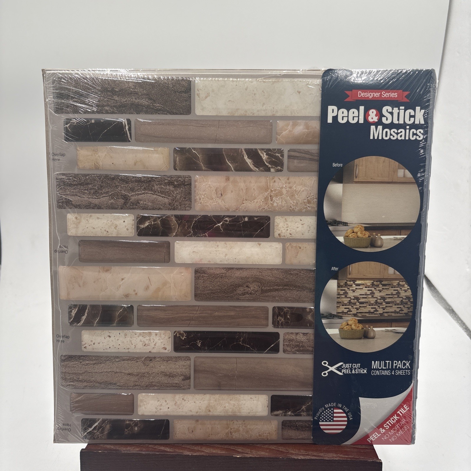 1 Pack 4 Sheets Peel & Stick Mosaics Wall Tiles Verona Beige# 815844