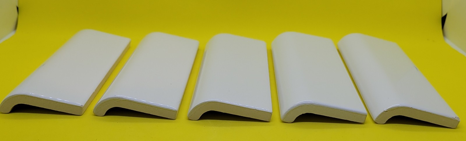 Restore Bright White 2 in. x 6 in. Glazed Ceramic Mudd Bullnose Tile – 5 Total