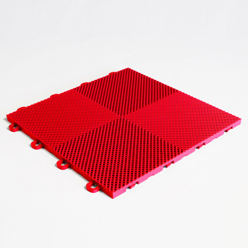 20ft x 24ft Outdoor Basketball Court Kit-Lines and Edges Included Black/Red