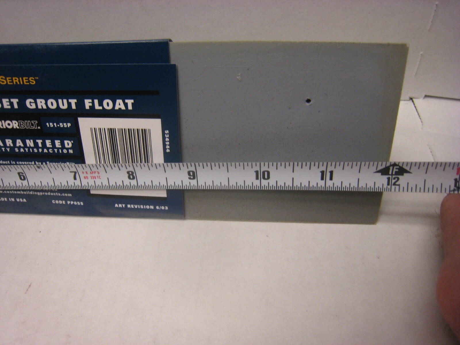 Superiorbilt 151-55P Offset Tile Flooring Grout Float Made USA 3″ x 12″