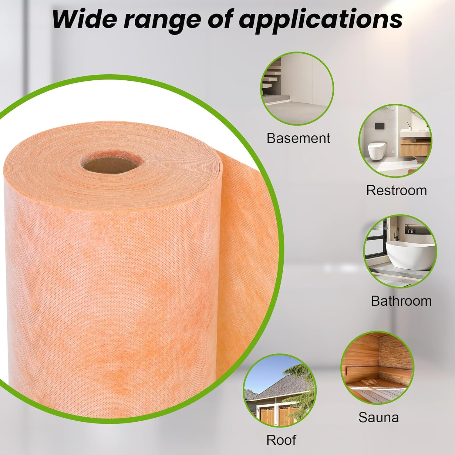 Waterproofing Membrane for Shower,Waterproof Membrane 3.3 Ftx98.5 FT Roll(323Sq