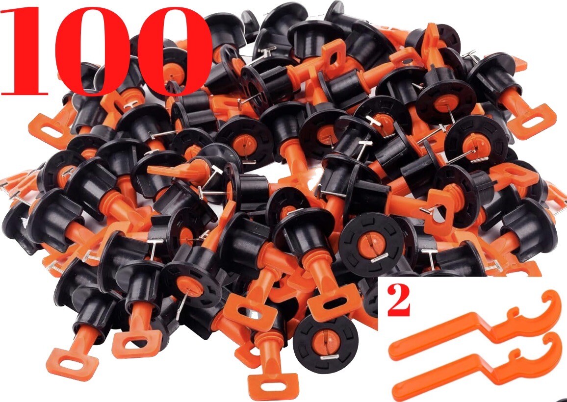 TILE T LEVELING SYSTEM KIT WITH 100PCS TILES T LEVELERS & 2 SPECIAL WRENCHES