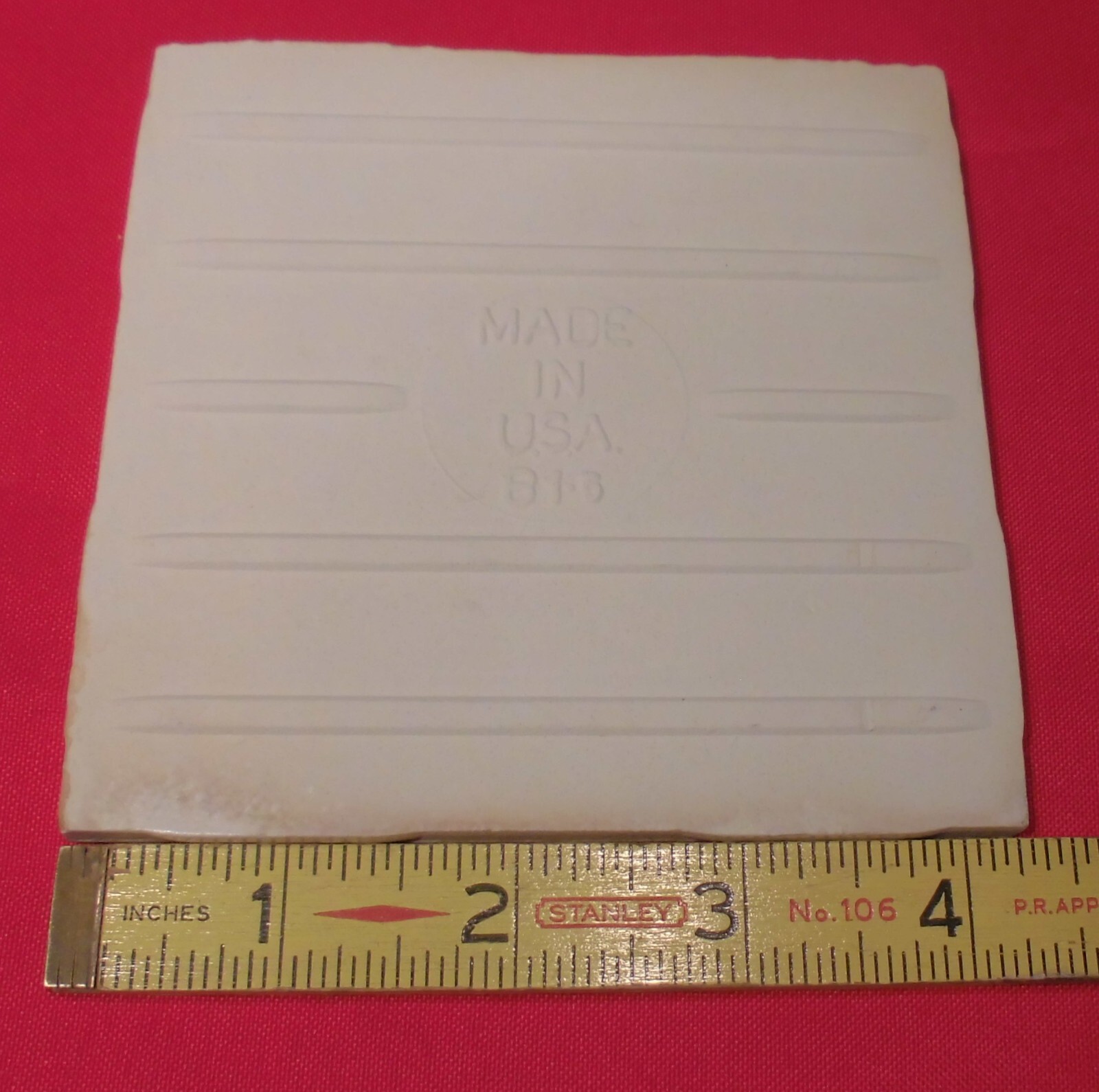 1 pc. Matte White: 4-1/4″ Ceramic Tile, Lots of medium bumps by Color Tile Co.